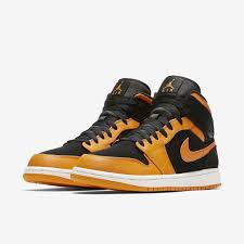Air Jordan 1 Low Black And Orange Nike Air Jordan 1 Mid Black Orange Sneakers Fashion Air Jordans Sneakers