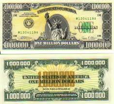 Monopoly Fiat Money Dollar Banknote One Million Dollar Bill Fiat Money