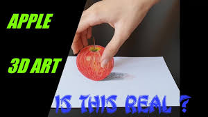 Start with your unfolded square piece of paper. How To Draw 3d Apple 3d Art Realistic Apple Trick On Paper Apple Drawing Pencil Colors Youtube