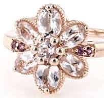 Peach Morganite With Rhodolite 18k Rose Gold Over Sterling ...