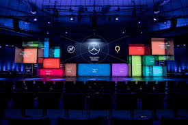 3d Mercedes Benz Videomapping With Led Wall Led Mercedesbenz Videomapping Wall Stage Design Stage Set Design Conference Design