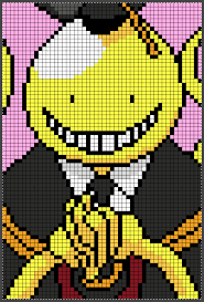 koro sensei pattern pixel art minecraft design coloriage de pelle