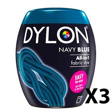 3 X Dylon Machine Dye Pod Navy Blue 350 G New