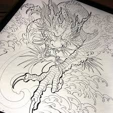 Stencil All Ready For Tomorrow Session Woohoo Japanese Dragon Tattoos Pattern Tattoo Dragon Tattoo Designs