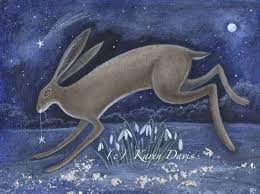 Carrying The Star To Spring By Karen Davis Night Moon Star Art Animal Art Art