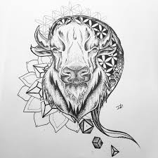 See more ideas about buffalo tattoo, bison art, buffalo art. Buffalo Design Dotwork Geometric Tattoo Buffalo Tattoo Art Moose Art