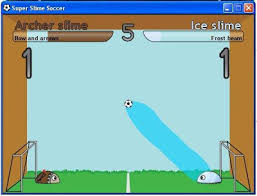 With two players using one keyboard, tension is high as both slimes fight for dominance. Super Slime Soccer