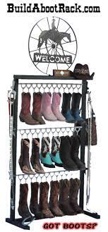 The most widely used material for cowboy boots is calfskin, which is both easier to work with and more durable than cowhide. Got Boots Www Buildabootrack Com Need Me One Of These For Showcasing My Corrals Corral Boots Shoe Shelf Diy Boot Rack Custom Boots