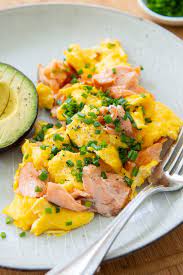 Hot smoked salmon and cream cheese are a marriage made in brunch heaven. Salmon And Eggs My Favorite Simple Healthy Breakfast Recipe