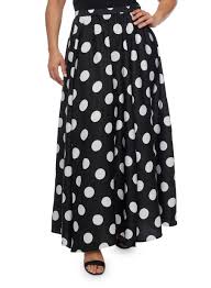 Black And White Polka Dot Maxi Skirt Plus Size Polka Dot Maxi Skirt Black Maxi Skirt Skirts Maxi Skirt Black