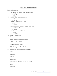 Untuk jawaban saya tandai dengan bold. Soal Latihan Imperative Sentence