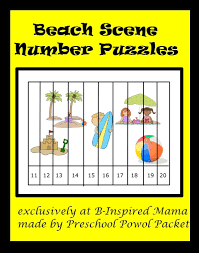 Which ones strike your fancy? A Printable Number Puzzle Perfect For A Preschool Beach Theme B Inspired Mama