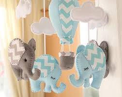 Kindergarten Mobile Mobile Baby Blau Grau Elefant Mobile Heissluftballon Kundenspezifisch Konfekti Mobiles De Bebe Mobiles Para Berco Mobile De Feltro
