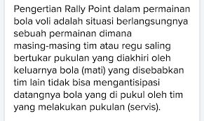 Apa Yang Di Maksud Dengan Reli Poin Pada Permainan Bola Voli Jelaskan Brainly Co Id