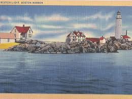 Boston Light Boston Harbor Lighthouse Coastal Decor Old Postcards Lighthouse Antique Postcard