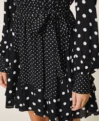 Founded by angelo donghia, the american company donghia is renowned for having a dynamic and innovative approach to design. Polka Dot Crepe De Chine Dress Woman Black Twinset Milano