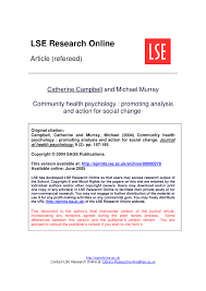 Nice's role is to improve outcomes for people using the nhs and other public health and social care services. Pdf Community Health Psychology Promoting Analysis And Action For Social Change