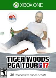 Golf fan wears mugshot shirt of tiger woods at the players championship. Tiger Woods Meme Face