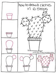 Leuke Cactus In 6 Stappen Leren Tekenen Kawaii Tekenen Kawaii Tekeningen