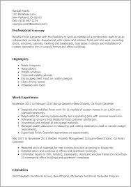 Professional Finish Carpenter Templates To Showcase Your Talent Myperfectresume