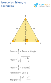 Can someone find out how to get the base + height when just given the hypotenuse and area of a triangle? Formulas For Isosceles Triangles What Are Formulas For Isosceles Triangles Examples