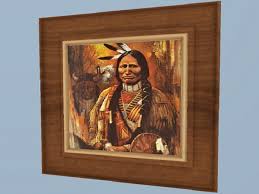 Thousands of items $14.99 or less. Second Life Marketplace Western Art Home Decor Native American Proud Warrior Painting Wall Hanging Plaque Interior Mesh Copy Mod 1 Prim Promo