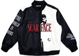 Supreme Scarface Embroidered Leather Jacket Black In 2021 Embroidered Leather Jacket Leather Jacket Black Leather Jacket