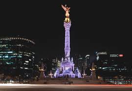 Night view of the angel de la independencia, monument to independence of mexico paseo de la reforma, mexico city, mexico. Angel Of Independence Mexico