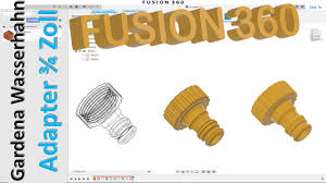 Ein wasserhahn ist eine regulierbare auslaufarmatur für wasser, zum beispiel für trinkwasser. Fusion 360 Gardena 3 4 Zoll Wasserhahn Adapter Drehen Gewinde Anordnen Teilen Zep To Youtube