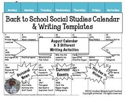 Social Studies Back To School Calendar Writing Prompts School Calendar Social Studies Writing Prompts