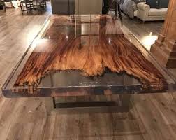 Plank Table With Parota Encapsulated In Resin Polyester Glass Dining Table In Kitchen Plank Table Wooden Table And Chairs