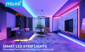 One of the most important parts of home interior is the ceiling. Amazon Com Led Strip Lights 32 8ft Iyglkd Bluetooth Ip65 Waterproof Rgb Color Changing Led Light Strip Music Sync 5050 Tape Lights With 44 Keys Ir Remote And App Control For Home Party Bedroom