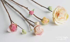How To Make Flower Buds Attach Paper Flowers Onto Real Stems We Lived Happily Ever After Paper Flowers Flower Making Fabric Flowers
