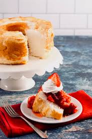 This healthy angel food cake is amazing — soft and moist, sweet and satisfying, and it didn't crumble like sand between your fingers (a gluten free triumph right there). Easy Angel Food Cake With Strawberries Healthy Recipe