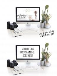 Modern White Desktop Imac Mockup Imac Desktop Photos Desktop Scene