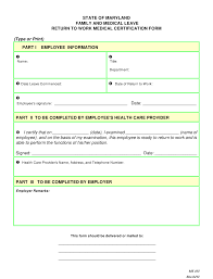 This form explains the light duty program to the physician and . Form Ms413 Download Printable Pdf Or Fill Online Return To Work Medical Certification Form Maryland Templateroller