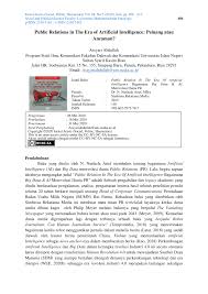 Public relations (pr) is the practice of deliberately managing the release and spread of information between an individual or an organization. Pdf Public Relations In The Era Of Artificial Intelligence Peluang Atau Ancaman