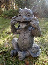 Garden Dragon Statue Making A Face Amazon Co Uk Garden Outdoors Baby Dragon Dragon Statue Dragon Art