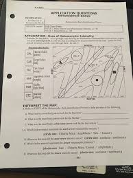 Solved Name Application Questions Metamorphic Rocks Info