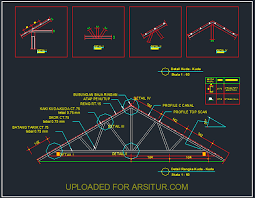 Tetapi kamu perlu memperhatikan hal teknis mendasar mengenai cara memasang rangka atap baja ringan sebelum memutuskan untuk memakainya. Detail Kuda Kuda Atap Baja Ringan Contoh Gambar Autocad Desain Atap Gambar Kuda