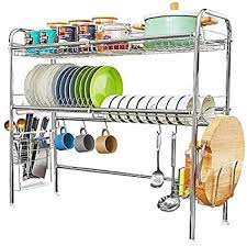 Maybe you would like to learn more about one of these? Buy Lyrovo Over The Sink Dish Drying Rack 2 Tier Sus304 Large Dish Drainers Utensil Holder For Kitchen Counter Made Of Stainless Steel Silver Online At Low Prices In India Amazon In