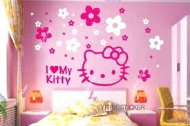 Modern Decor Wall Sticker Art Deco Hello Kitty Etsy Hello Kitty Rooms Hello Kitty Bedroom Hello Kitty Decorations