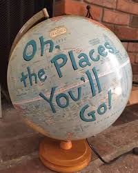 Custom Painted 12 Vintage Hand Painted Go Forth And Set The World On Fire Globe Painted Globe Globe Crafts Globe Decor