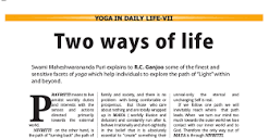 Two ways of life - article by R.C. Ganjoo