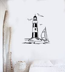 Vinyl Decal Lighthouse Nautical Marine Beach House Decor Vacation Decor Wall Sticker Unique Gift Ig1399 Dizajn Raznoe