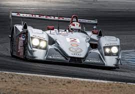 Tom Kristensen At The Wheel Audi R8 Lmp Laguna Seca Audi Audi R8 Lemans Racing