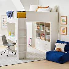 Milo Full Loft Bed W Desk White
