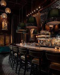 The Maker Hotel On Instagram Our Lounge Isn T Shy About Bringing The Drama Lev S Lampoftheday Are The Green Silk Pub Interior Hotel Lobby Design Speakeasy