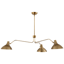 Visual Comfort Arn 5006hab Aerin Charlton Large Triple Arm Chandelier In Hand Rubbed Antique Brass Arm Chandelier Visual Comfort Modern Ceiling Light