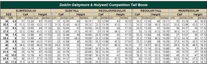 Dublin Holywell Tall Field Boots Size Chart Best Picture